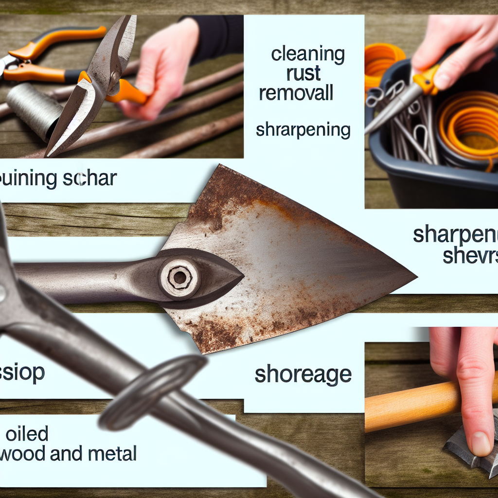 Zestaw do konserwacji narzędzi ogrodniczych: pilniki, olej, wełna stalowa i szczotka