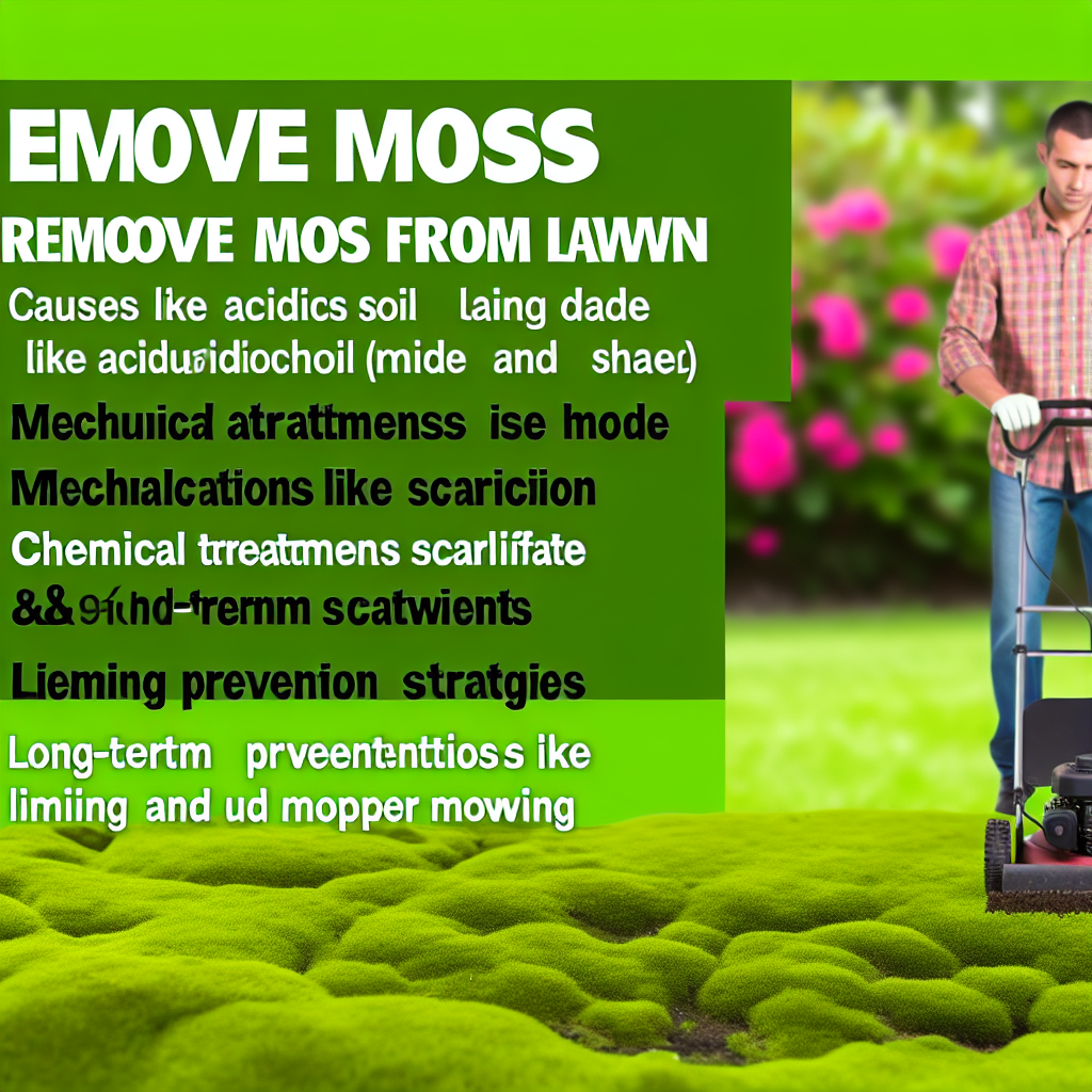 Mech przerastający trawę na trawniku - zbliżenie problemu