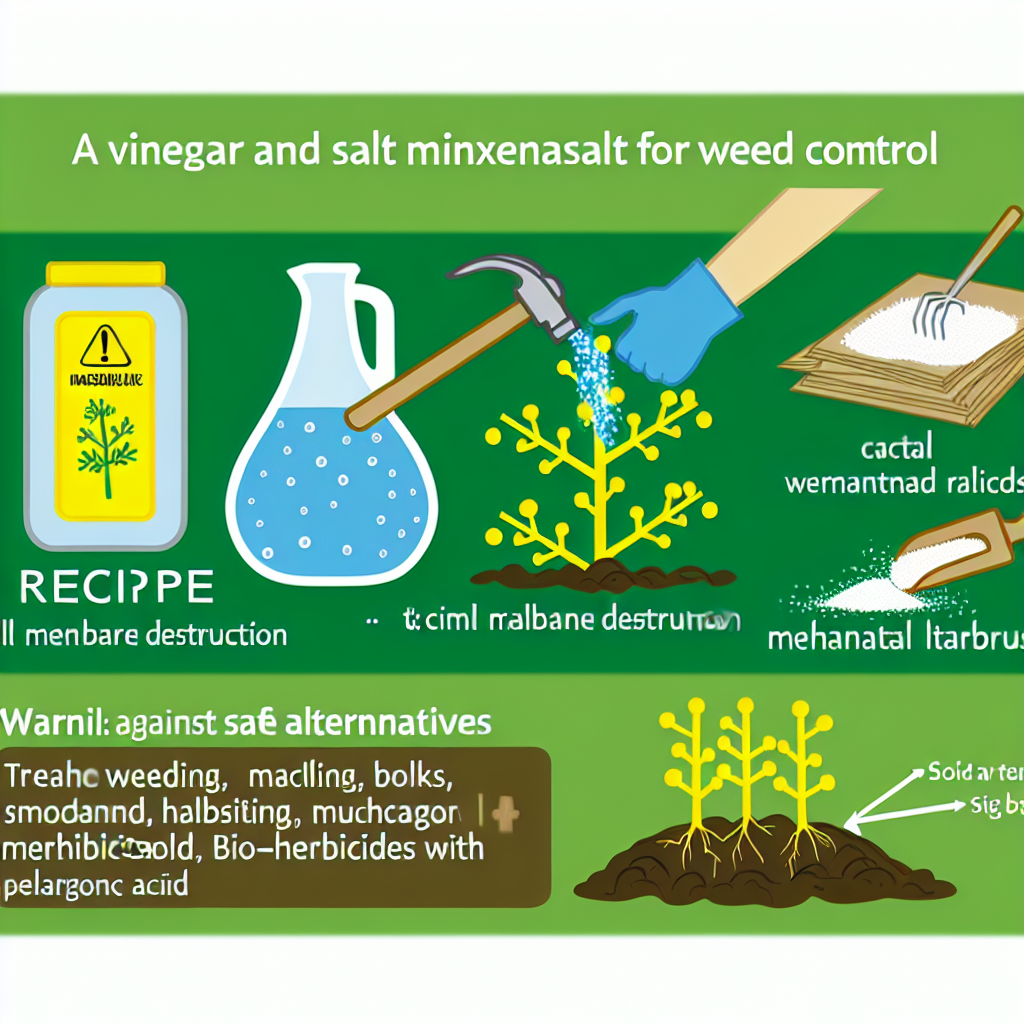 Składniki na domowy oprysk na chwasty: ocet, sól i płyn do naczyń