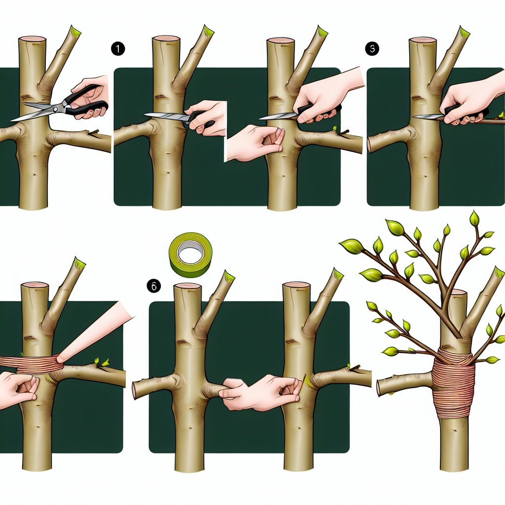 Schemat cięcia przy szczepieniu metodą przez stosowanie - zraz i podkładka
