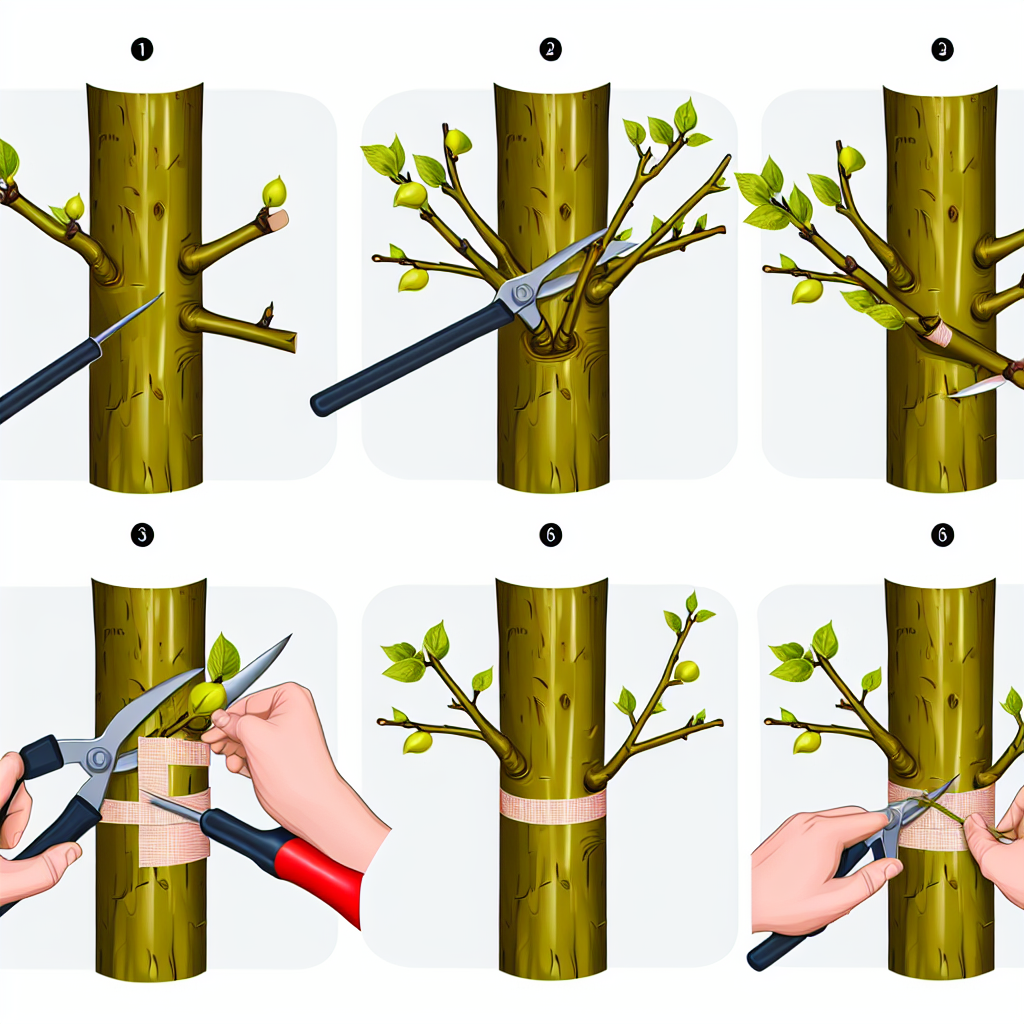 Narzędzia do szczepienia drzew: nóż sierpak, taśma i maść ogrodnicza