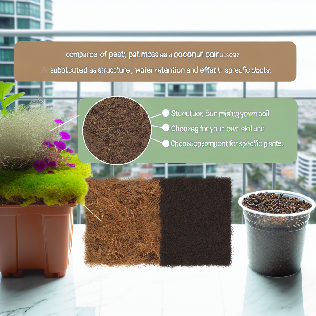 Porównanie struktury torfu ogrodniczego i włókna kokosowego z bliska