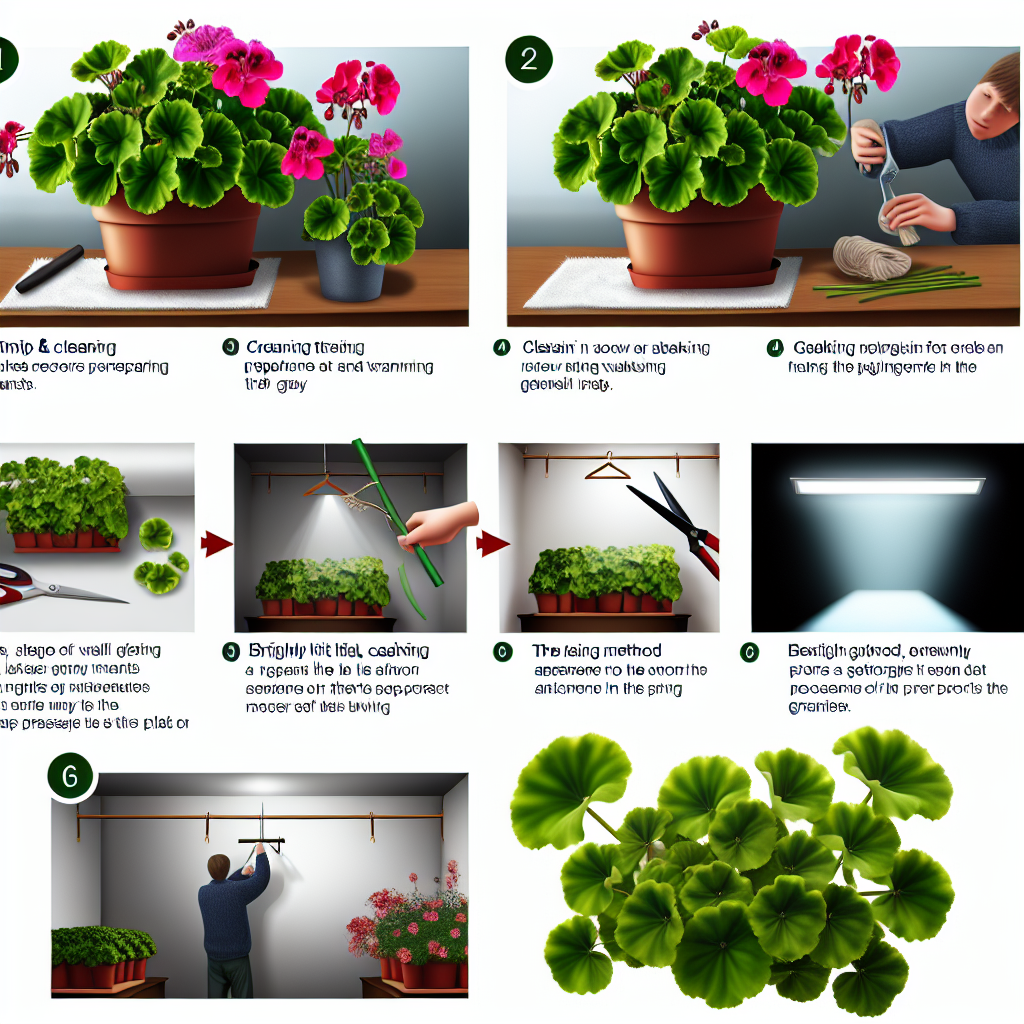 Przycinanie pelargonii sekatorem przed zimowaniem