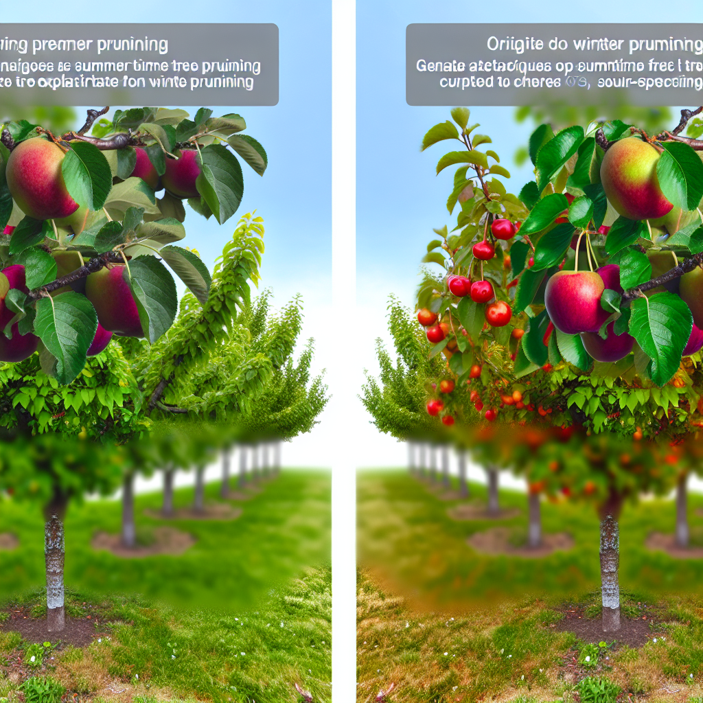 Ogrodnik przycinający gałąź drzewa owocowego w słoneczny letni dzień