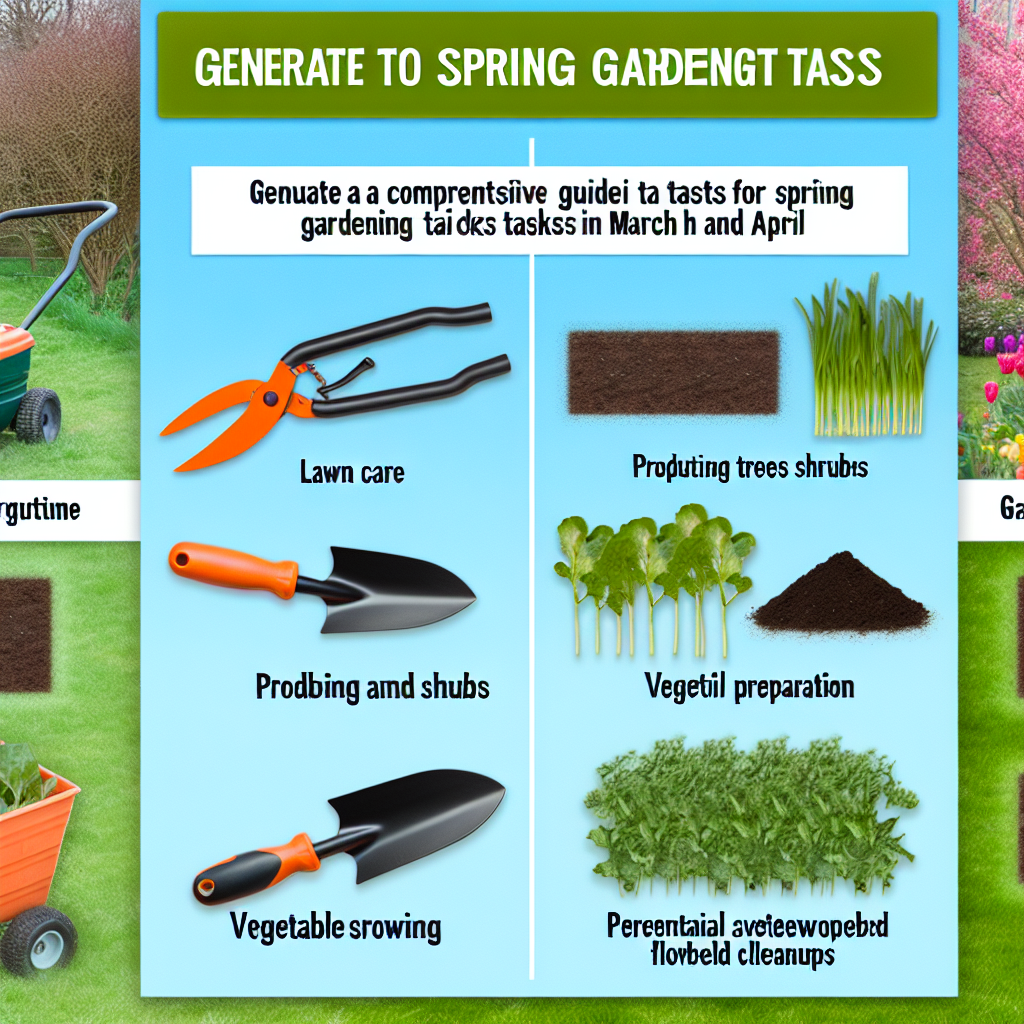 Wiosenne narzędzia ogrodnicze i kwitnące kwiaty cebulowe w ogrodzie